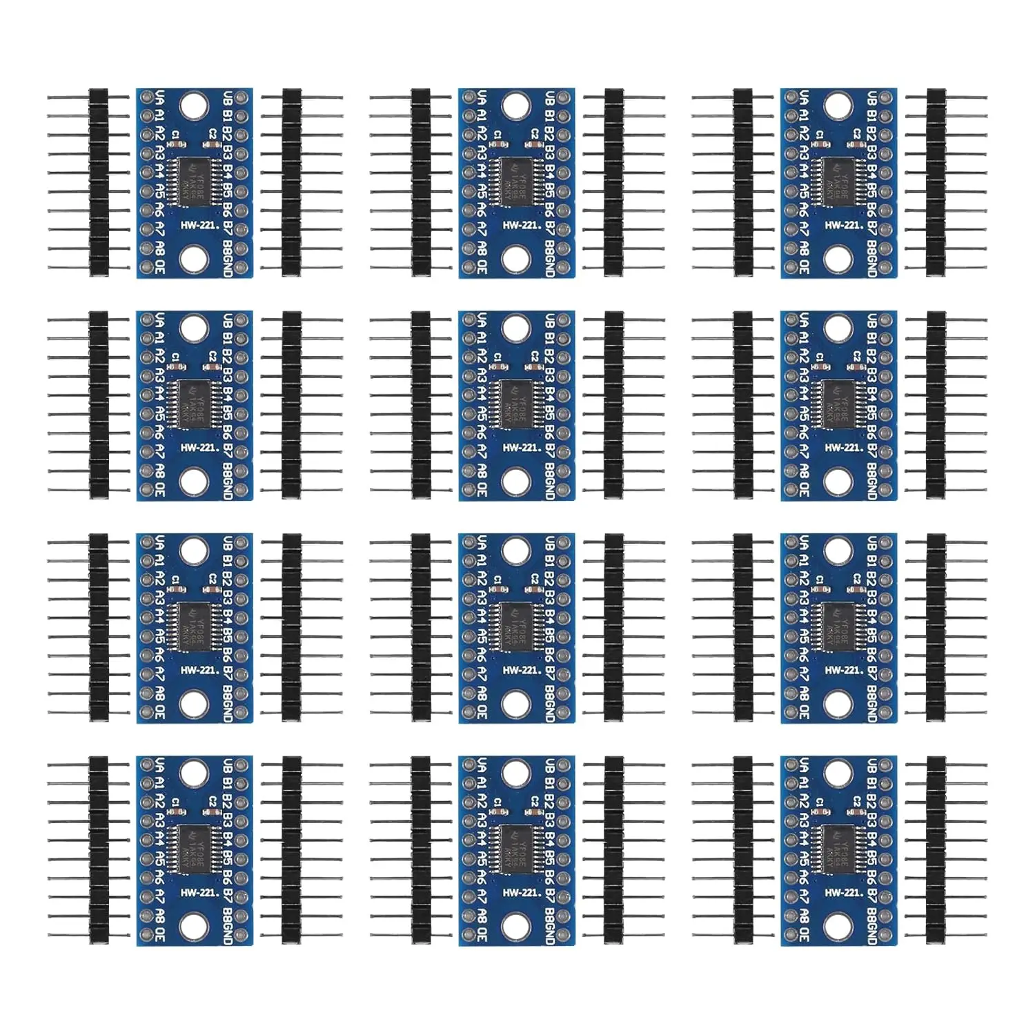 12pçs txs0108e conversor de nível lógico completo de alta velocidade, conversor de nível lógico de 8 canais de 8 bits shifter 3.3v 5v conversor bidirecional