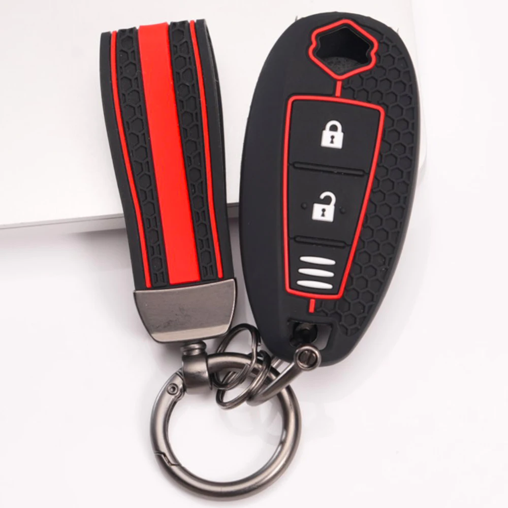 Protective Key Cover With Lanyard For Suzuki Swift Vitara SX4 Baleno Ciaz Ertiga Ignis Kizashi S-cross Alivio Wear Resistant