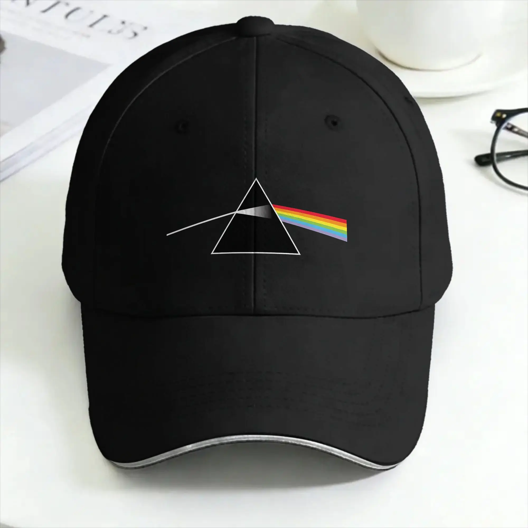 Band P-Pink Floyds Break Triangel Rainbow Casual Baseball Cap Outdoor Sports  Hat Adjustable Women Men Fashion Snapback Cap
