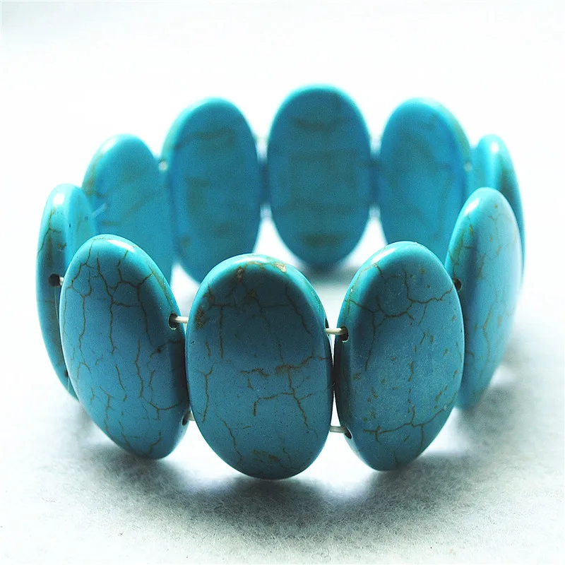 1PC Blue Turquoise Bracelets 35MM Height For Men Bangle Good For PARTY WARING AND DECORATIONS