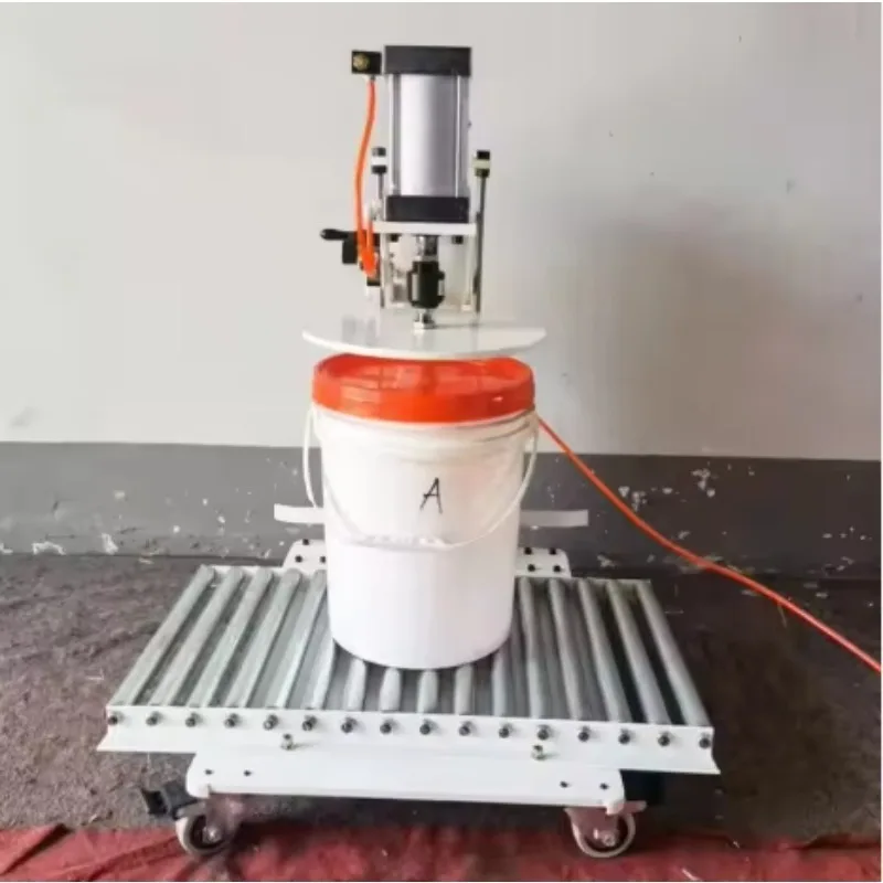 Semi-Automatic Pneumatic 10-25L Barrel Lid Closer Plastic Paint Bucket Capping Machine for Drum Lid Application