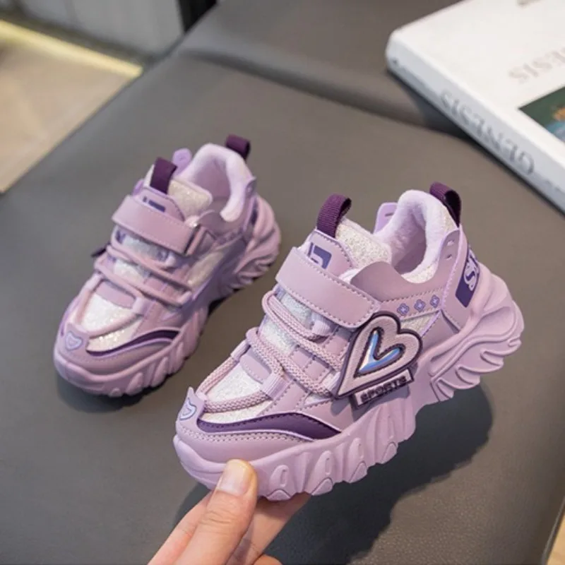 أحذية رياضية للأطفال 2025 شتاء دافئ مريح في الهواء الطلق أحذية قطنية موضة مضادة للانزلاق الفتيات حذاء كاجوال أحذية رياضية للجري #5