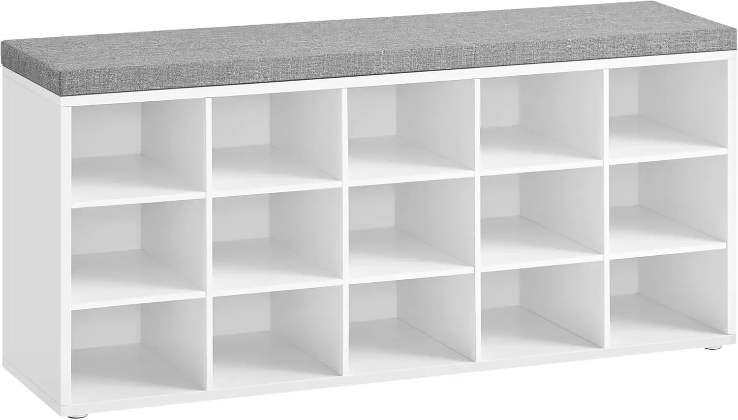 

Shoe Bench with Cushion, Storage Bench with Padded Seat, Entryway Bench with 15 Compartments, for Bedroom,