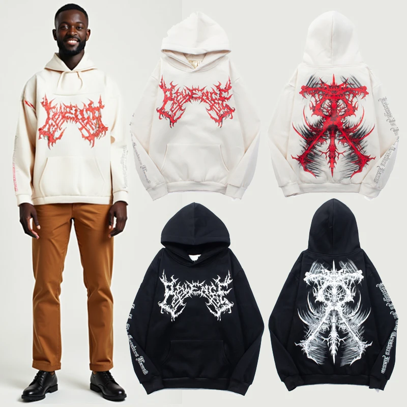 

High Street Brand Revenge Hoodie Attract Attention Red Logo Printing Wintertime Warm Men Women Comfort Leisure REVENGE Pullover