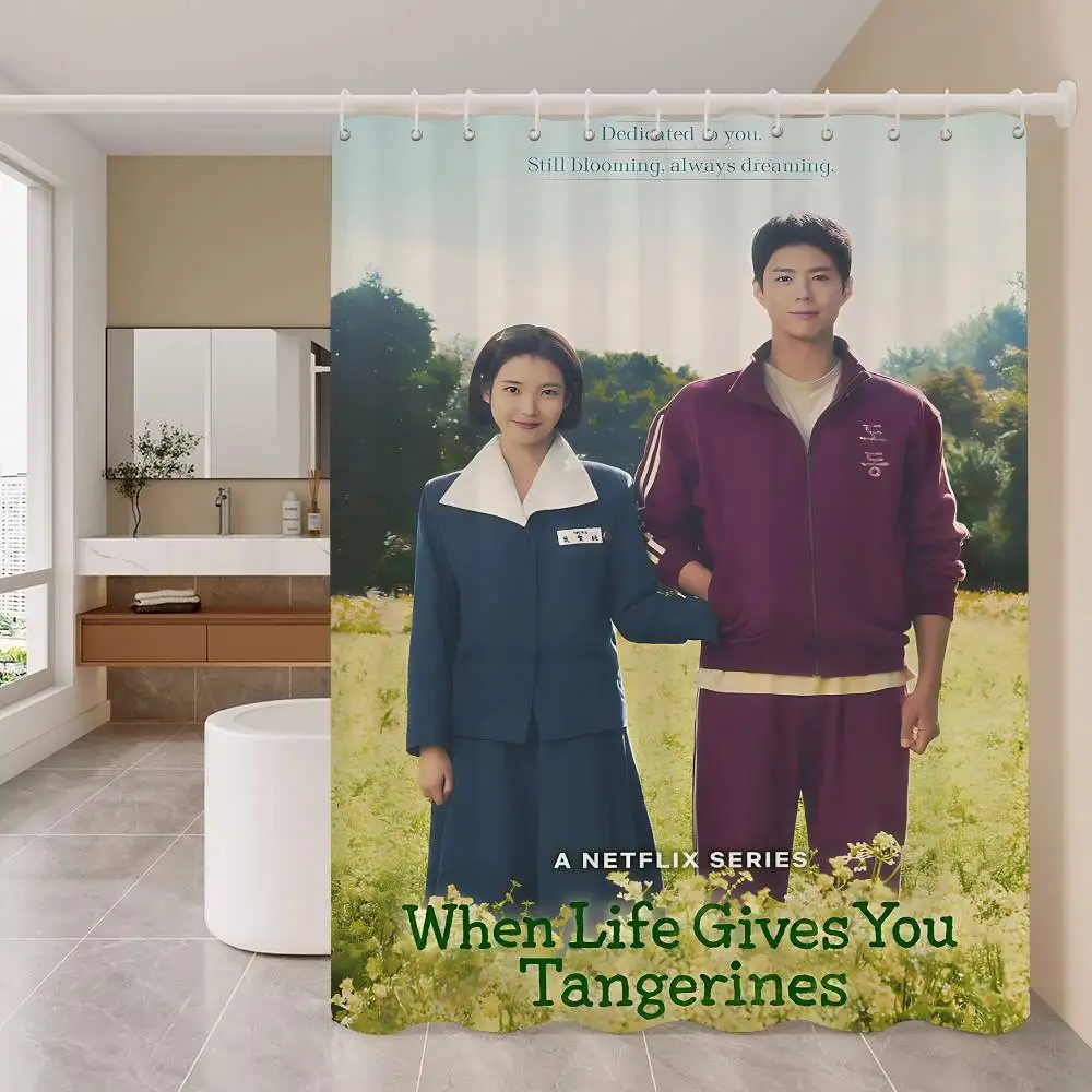 

Корейская драма, когда жизнь дает вам Т-андарины, простая занавеска для душа в ванной комнате, защитная перегородка, занавеска для душа, быстросохнущая