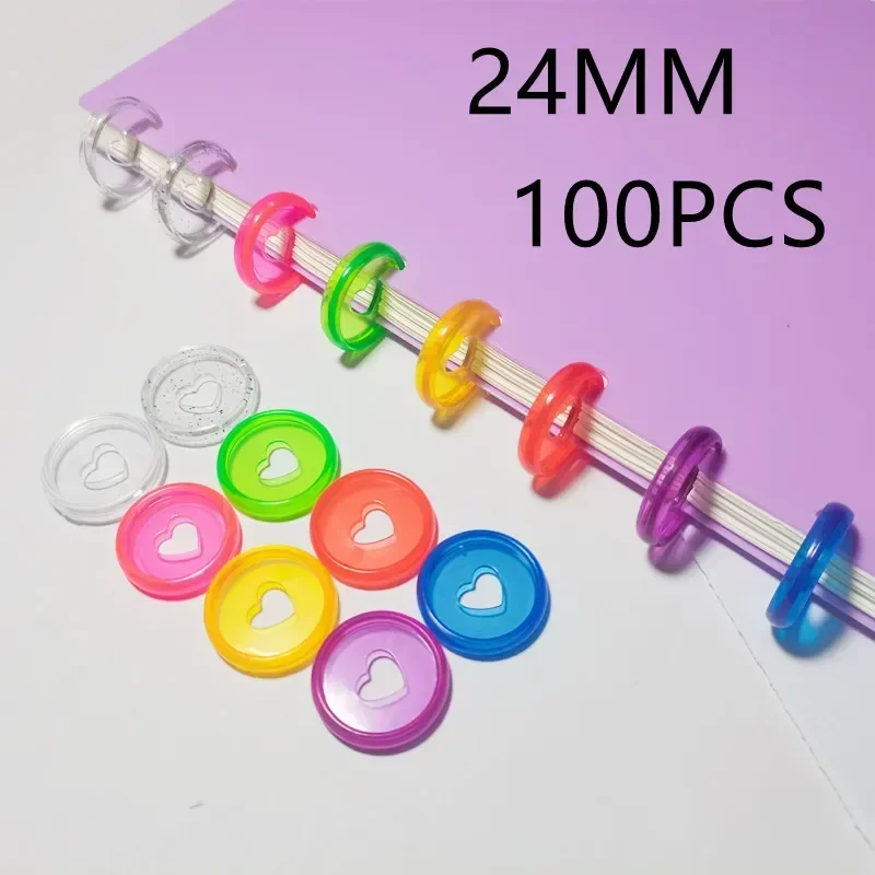 100PCS24mm mushroom planning binding CD notebook binding ring scrapbook CD loose-leaf binder loose-leaf binding ring