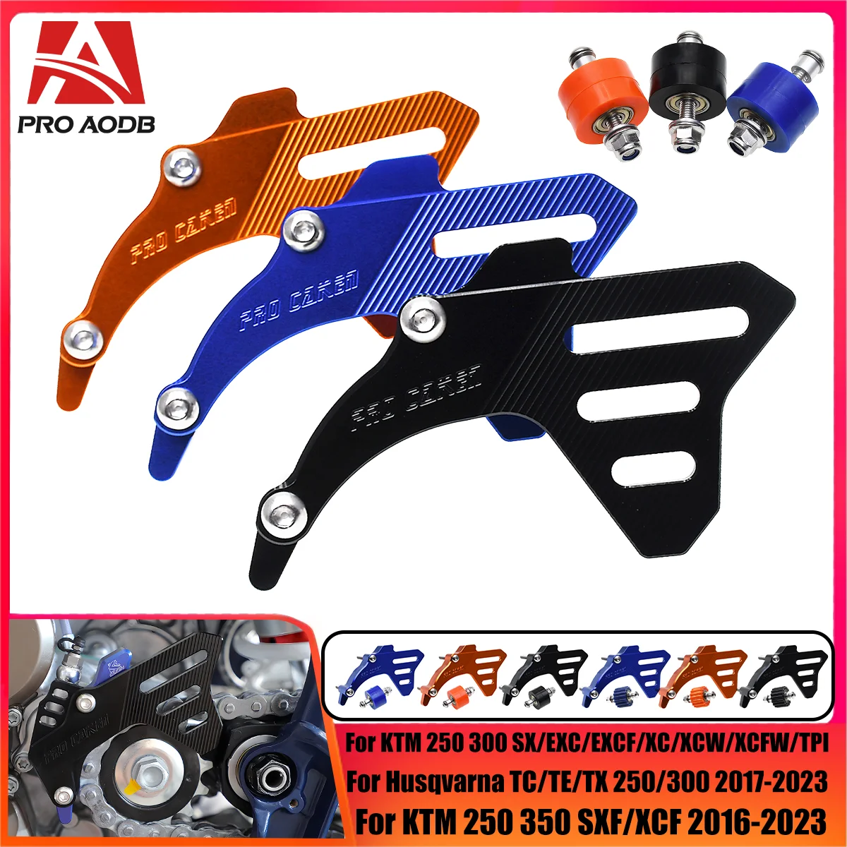 CNC Front Sprocket Cover Case Saver Protector Chain Guard For KTM SX SXF EXC EXC-F XC XCF XCW TPI FC TE TX 250 300 350 2017-2023