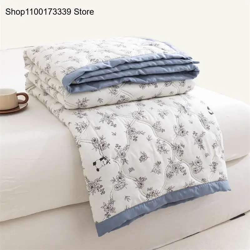 Ins Skin Friendly Brushed Washed Cotton Summer Cool Minimalist Student Dormitory Single Air-Conditioning Thin Blanket
