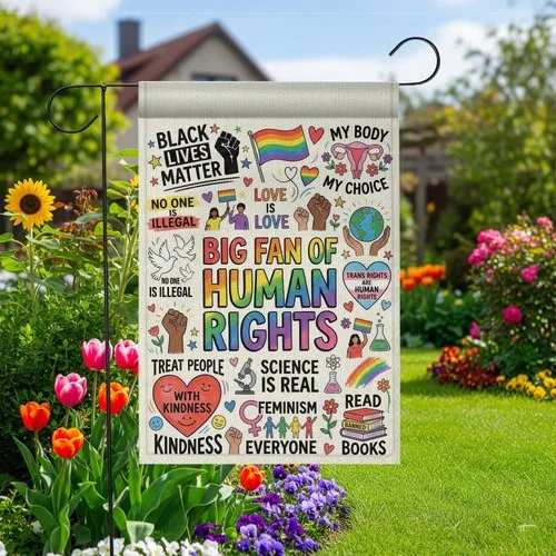 Human Rights Garden Flag  Black Lives Matter Social Justice Activism Floral Yard ZZY