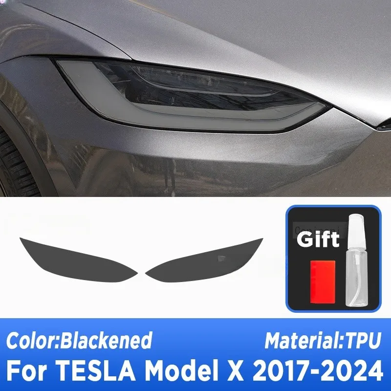

For TESLA Model X 2017-2024 Car Exterior Headlight Anti-scratch TPU PPF Protective film Anti-scratch Repair film Accessories