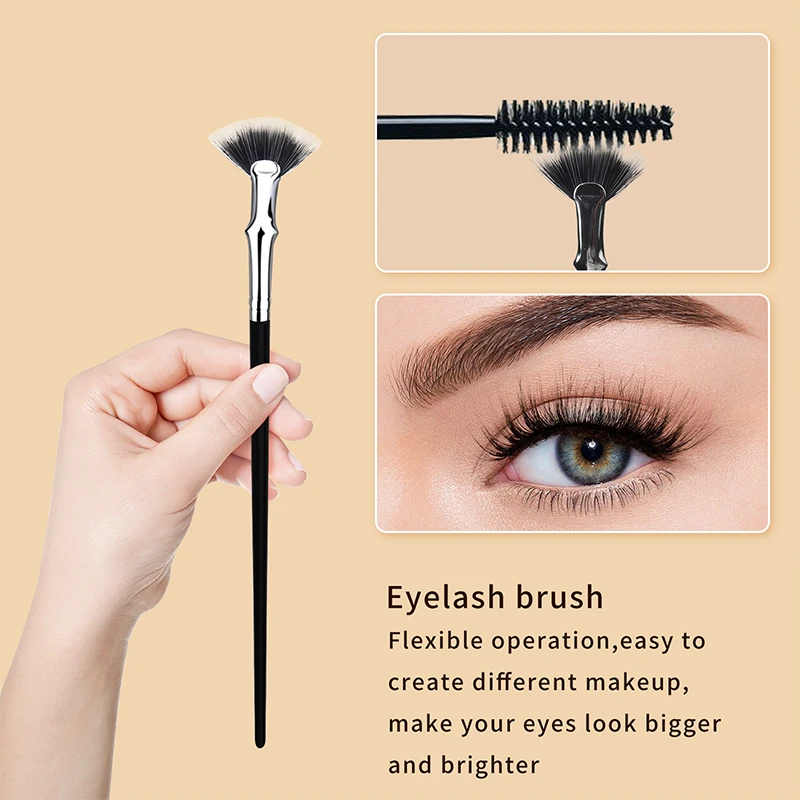 1 pz pennello per ciglia a forma di ventaglio morbido senza spargimento ciglia professionali pennelli per trucco mascara polvere sbavatura strumento forniture di bellezza