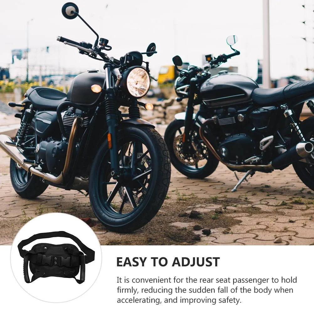 

1Pcs Motorcycle Safety Strap Rear Seat Grab Handle Breathable Mesh Passenger Protection Belt Adjustable Security Armrest