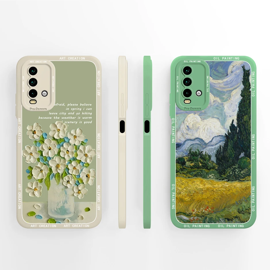 Case For Redmi 9T 9 Power Cute Collage Painting Flower Style Silicone Soft Phone Cover For Redmi 9Power Funda Redmi9T 9 T Bumper