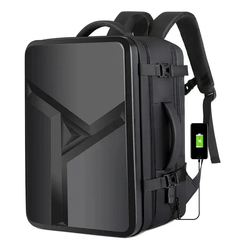 

Men's 17" Laptop Hard Shell Backpack 50L Large Capacity Expandable Waterproof Travel Backpack USB Charging WT807