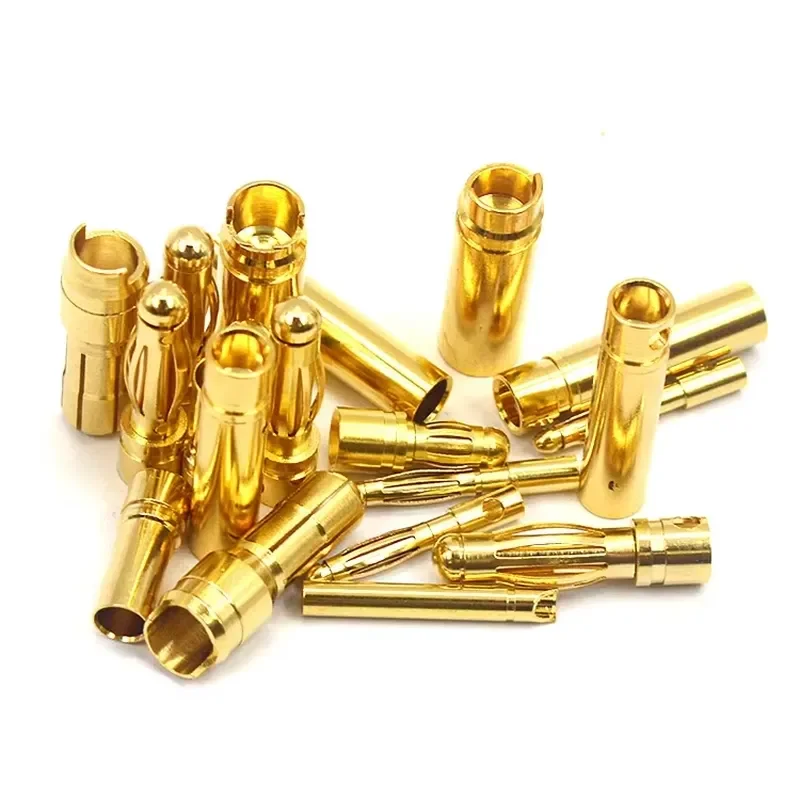 Multisize Gold Plated Banana Plug 2-8mm Female Male Bullet Connector for RC Lipo Battery ESC Parts