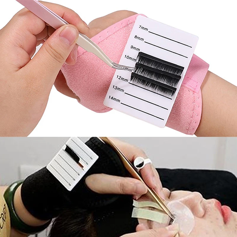 1set Grafted Eyelash Show Board Eyelash Extension Hand Plate Lash Holder Eyelash Extension Pallet With Adjustable Wrist Strap