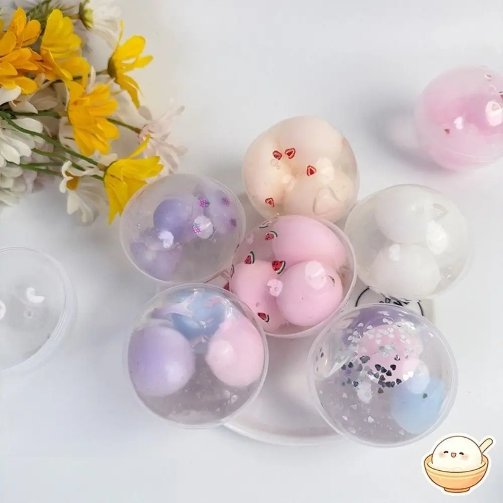 Soft Rubber Stress Relief Hand Ball Clear Non-Burst Decompression Squeeze Toy Three Times Crush Crushable Sensory Ball