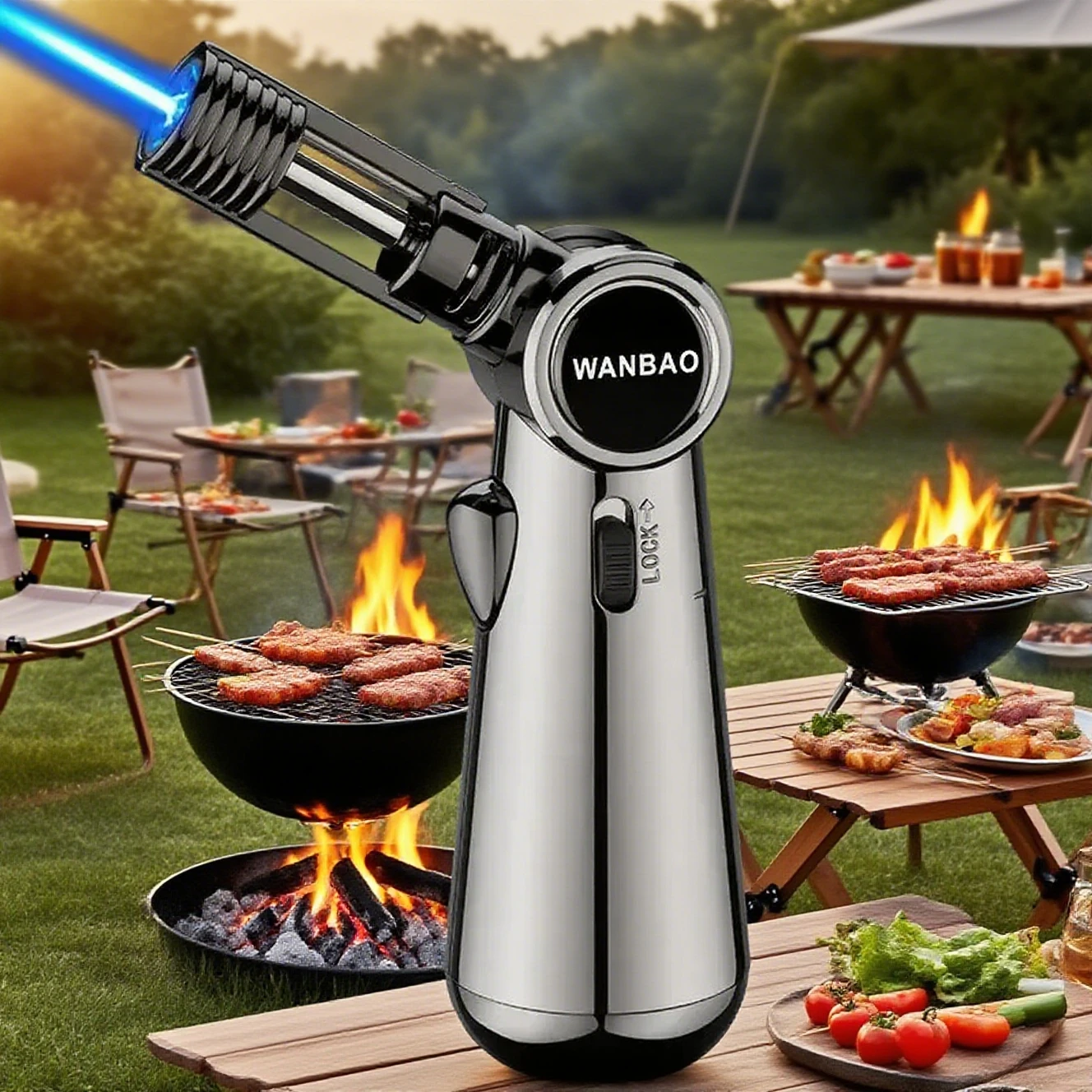 

new Torch Gas Windproof BBQ Kitchen Cooking Jet Turbo Cigar Lighter High Capacity Spray Gun Jewelry Metal Welding Gifts for Men