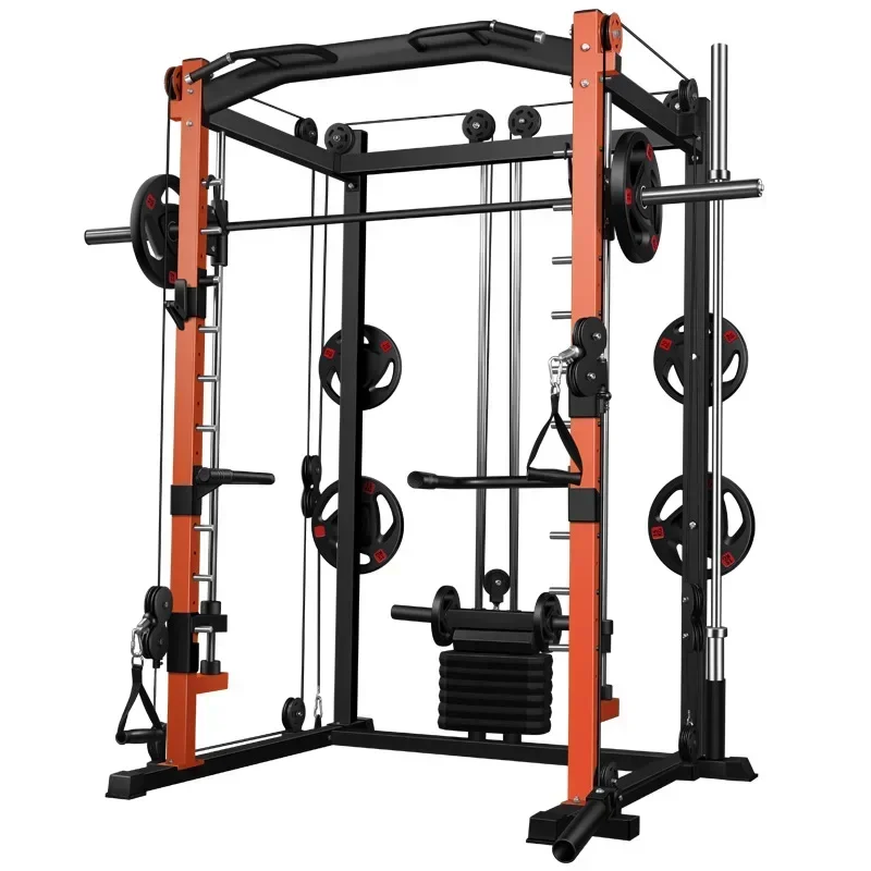 Multi function Home Gym Equipment Pull Up Bar Weight Stack Smith Machine Multi Squat Rack