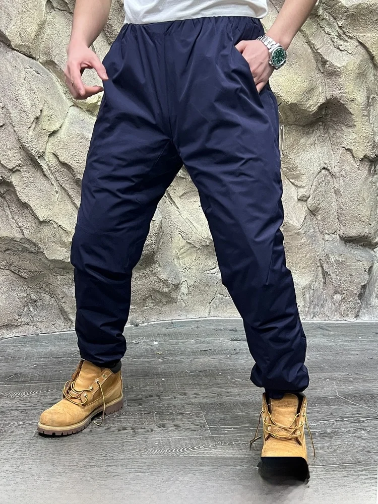 

Высококачественные водонепроницаемые ветрозащитные теплые хлопковые брюки серии V с птицами 3D, мужские уличные зимние повседневные прямые брюки