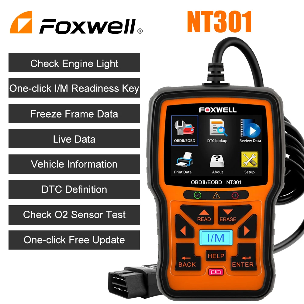 FOXWELL NT301 Automotive Diagnostic Tool OBD2 Scanner Professional Live Data Code Readerfor Check Engine Light OBD 2  Scan Teste