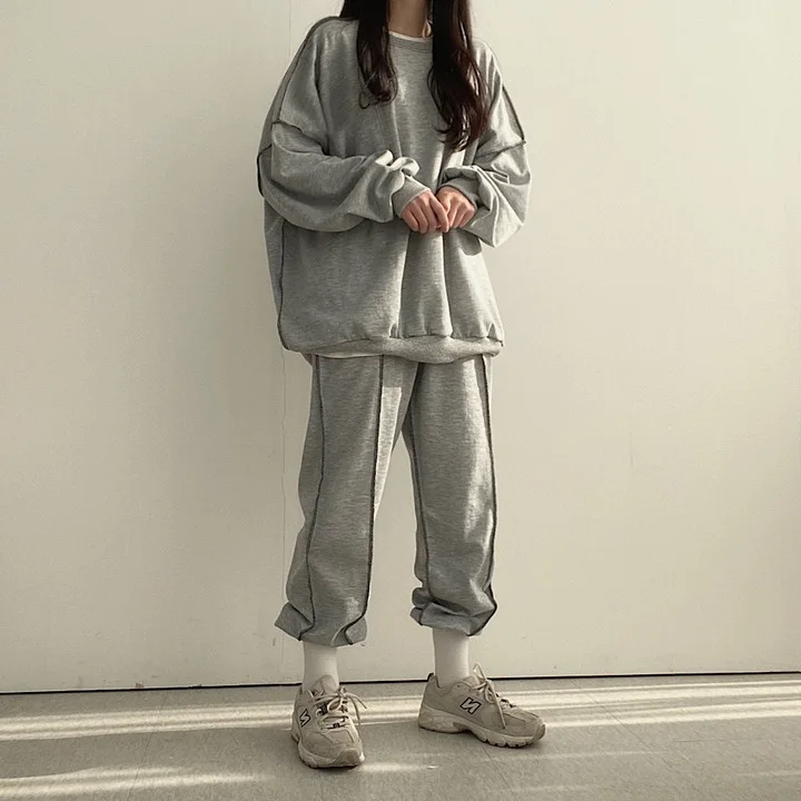 100% Cotton Suit Women\'s Long-sleeved Trousers Two-piece Korean Version Of Spring Autumn And Winter Fashion Casual Sportswear 5