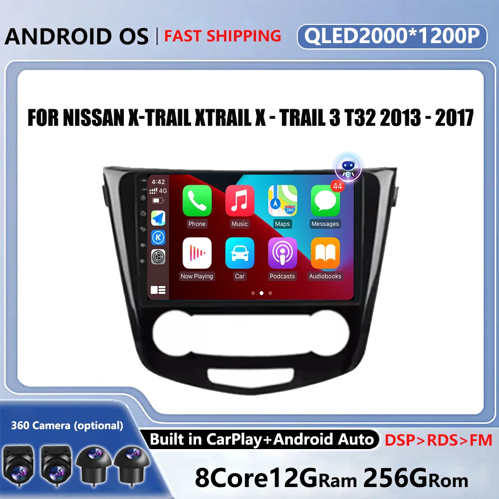 Android OS For Nissan X-Trail Xtrail X - Trail 3 T32 2013 - 2017 Car Multimedia Player Head Unit Stereo GPS Navigation BT 5.0