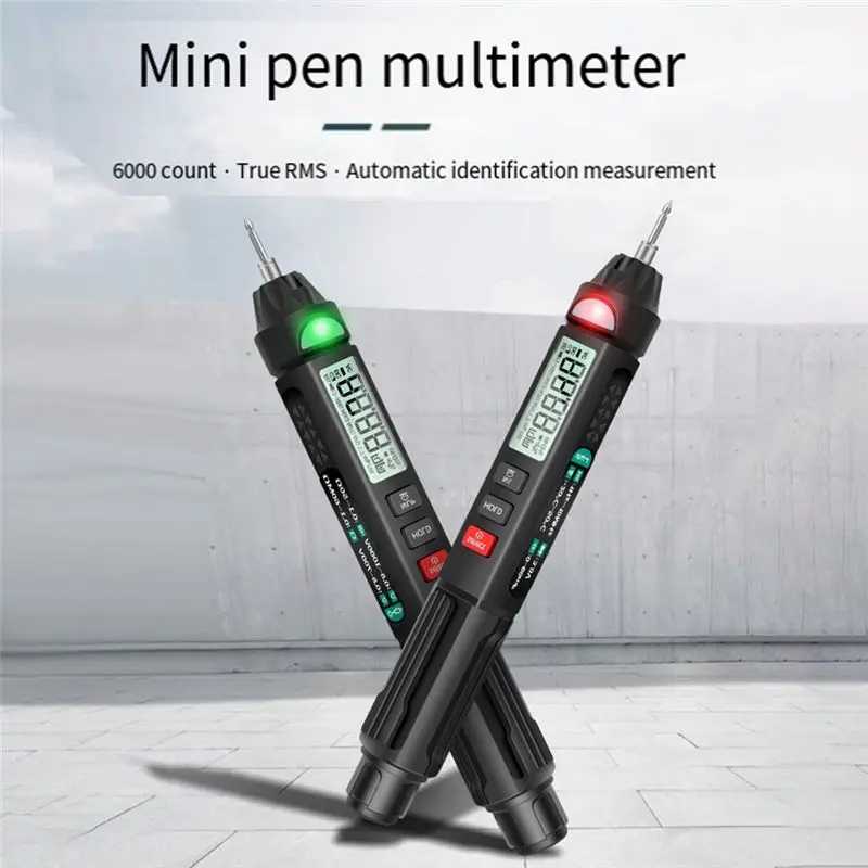 DT38 ANENG A3007 Mini Pen Multimeter Voice Broadcast 6000Counts Voltmeter LCD Flashlight NCV Tester for Voltage Resistance