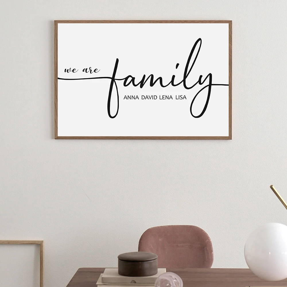 Family Father Mom Baby Names Minimalist Art Letter Canvas Poster Custom Wall Art Print Painting Wall Pictures Living Room Decor