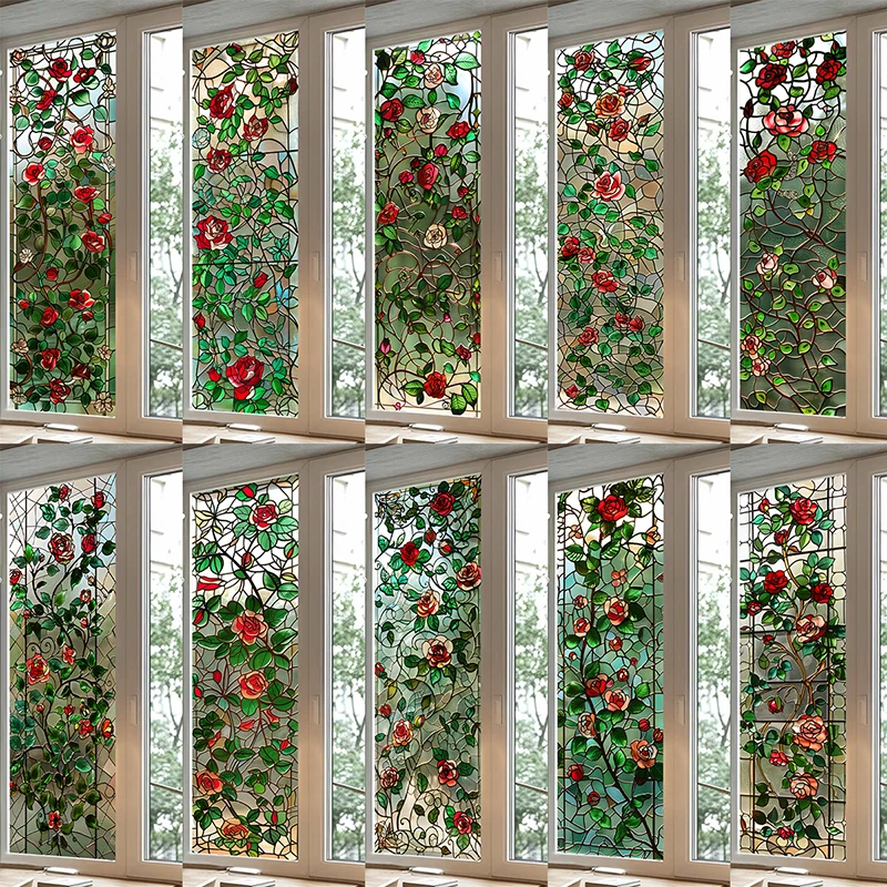 

Colored Glass Film, Anti Peeping and Anti Light Leakage for Windows, Privacy Film, Electrostatic Frosted Stained Glass