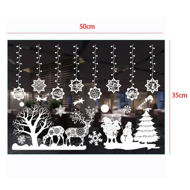 Christmas Wall Window Stickers Marry Christmas Decoration For Home 2024 Christmas Ornaments Xmas Navidad Gift New Year 2025