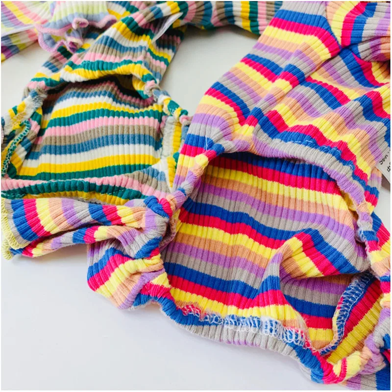 Rainbow Strips Dog Jumpsuit Pajamas Pet Clothes Cotton Dog Jumpsuit Onesie Pijamas For Small Dogs York Chiwawa Puppy Overalls XS