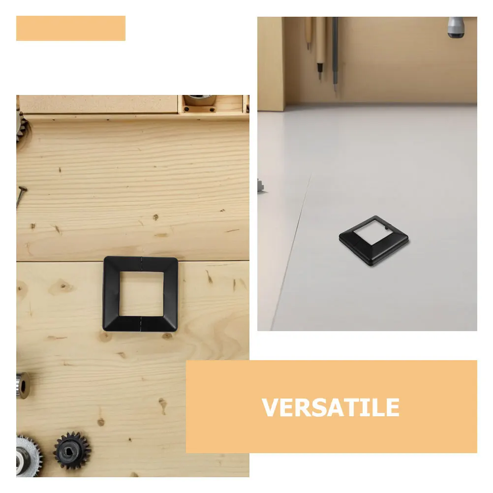 6pcs Deck Post Covers 8X8Cm Black Split Design Railing Decorative Cover For Porch Columns Fences Stairs Outdoor Railings Fence