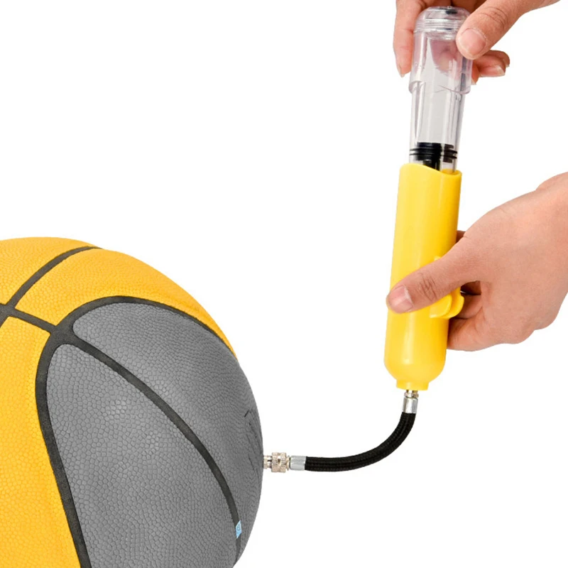 16cm Mini Ball Pump Portable Plastic Dual Action Sport Balls Basketball Football Soccer Yoga Ball Hand Air Pump Inflator With No