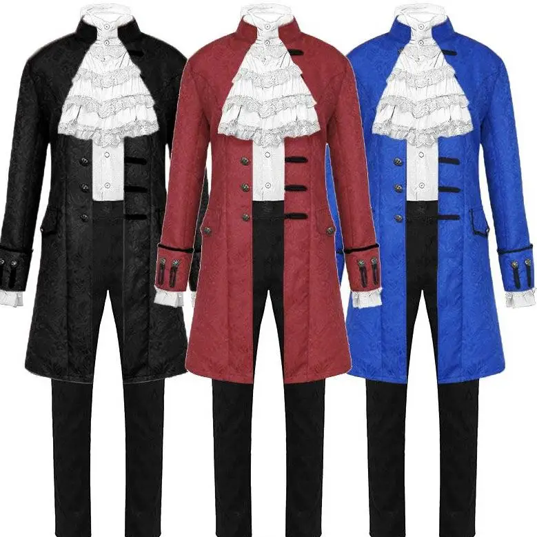 

Мужской длинный джинт, средневековое пальто, винтажная верхняя одежда Faion, идеально подходящая для сценических выступлений и культурных мероприятий