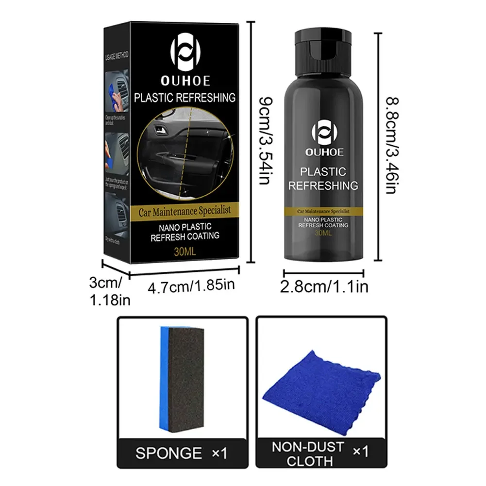 30/50ML Plastics Restorer For Cars Protectant Cleaning For Cars Truck Motorcycle Exterior Polishing & Scratch Remover Refurbish