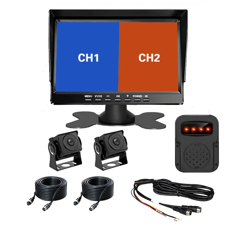 PZ612-2AHD- 120 Degree Car AHD 1080P 2 Megapixels 7 Inch Front and Rear 2 Way Rearview Mirror Monitor