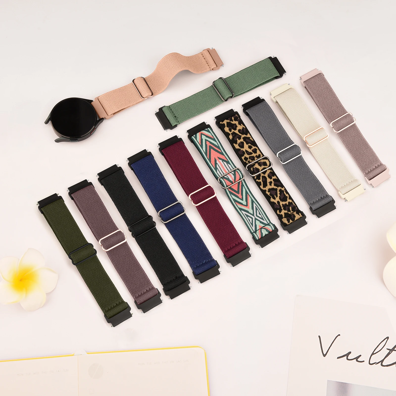 22 مللي متر شريط نايلون مرن ل Amazfit Bip 6 5/التوازن 46 مللي متر/ستراتوس 2 2s 3 حزام سوار ل Amazfit GTR 47 مللي متر 4 3 برو 2e 2 العصابات