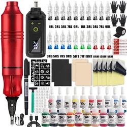 Wireless Tattoo Kit komplett Mini Wireless Tattoo Netzteil Batterie gehäuse Nadel Tinte Rotary Tattoo Pen Permanent Make-up Versorgung