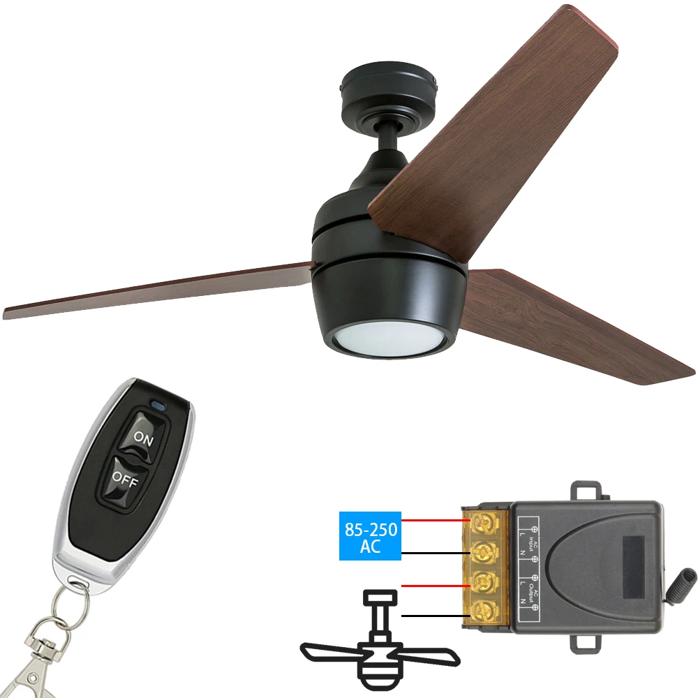 433MHz สวิทช์สวิทช์แบบไร้สายรีโมทคอนโทรลพัดลมโคมไฟติดเพดาน AC8-84V 30A โมดูลรีเลย์ ON/OFF เครื่องส่งสัญญาณ Keyfob Home LED