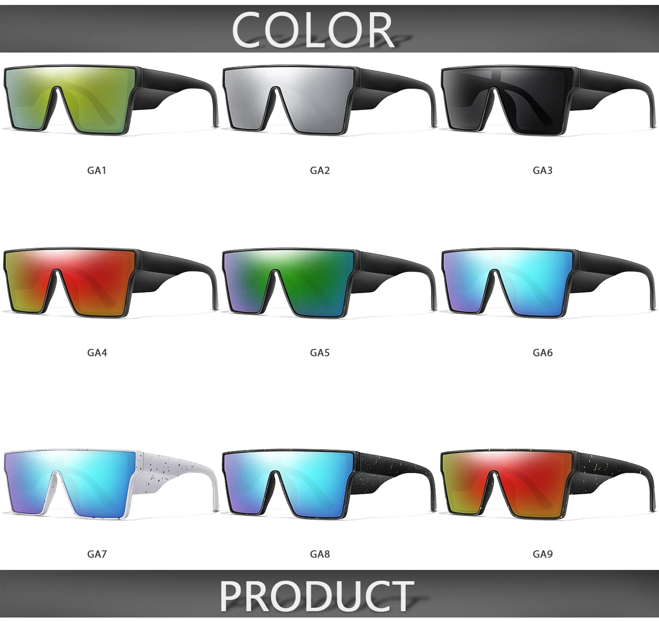 Großer Rahmen, bunte Linse, Radfahren, Sonnenbrille, Angeln, Wandern, Laufen, Fahren, Outdoor-Sport, für Männer und Frauen als Geschenk, Festival, UV400 – Detail 3