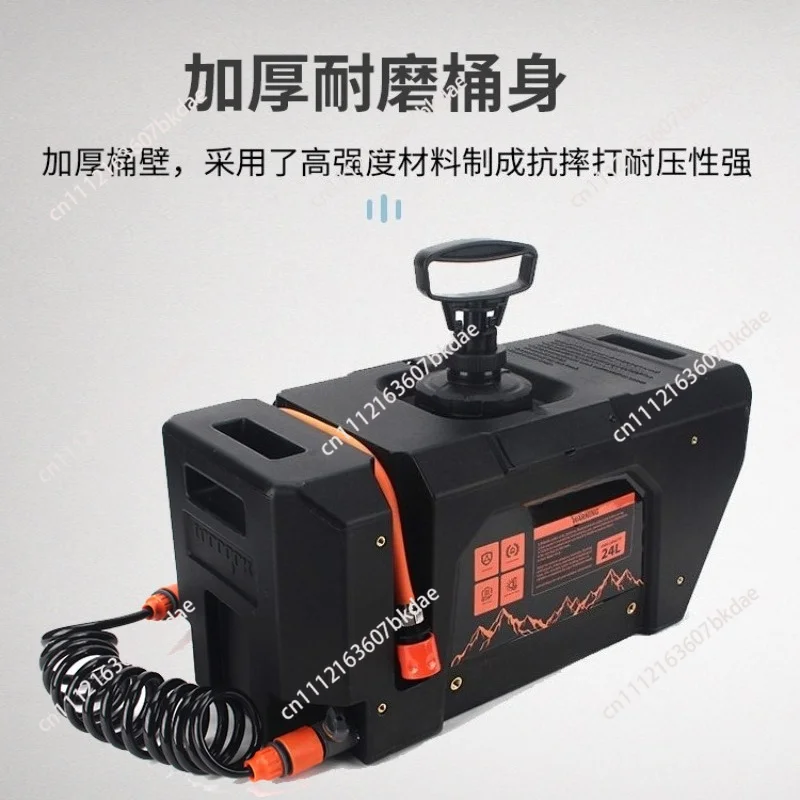 Quick Charge Pressurized Portable Water Tank 24L Battery Powered Outdoor Shower Kit for Camping Hiking 4X4 Offroad