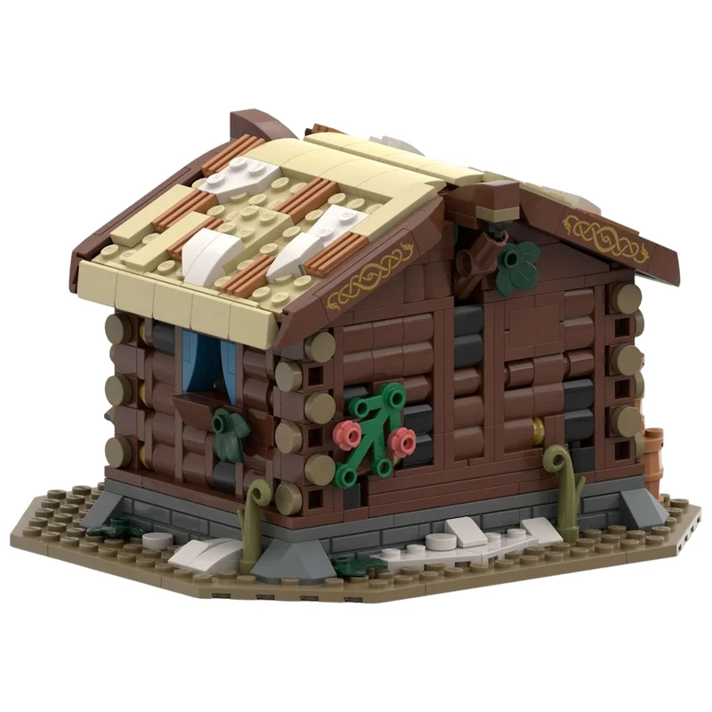 Viking Trading Post MOC Building Blocks Medieval Nordic Market Village Model DIY Brick Set Desktop Collectible Display