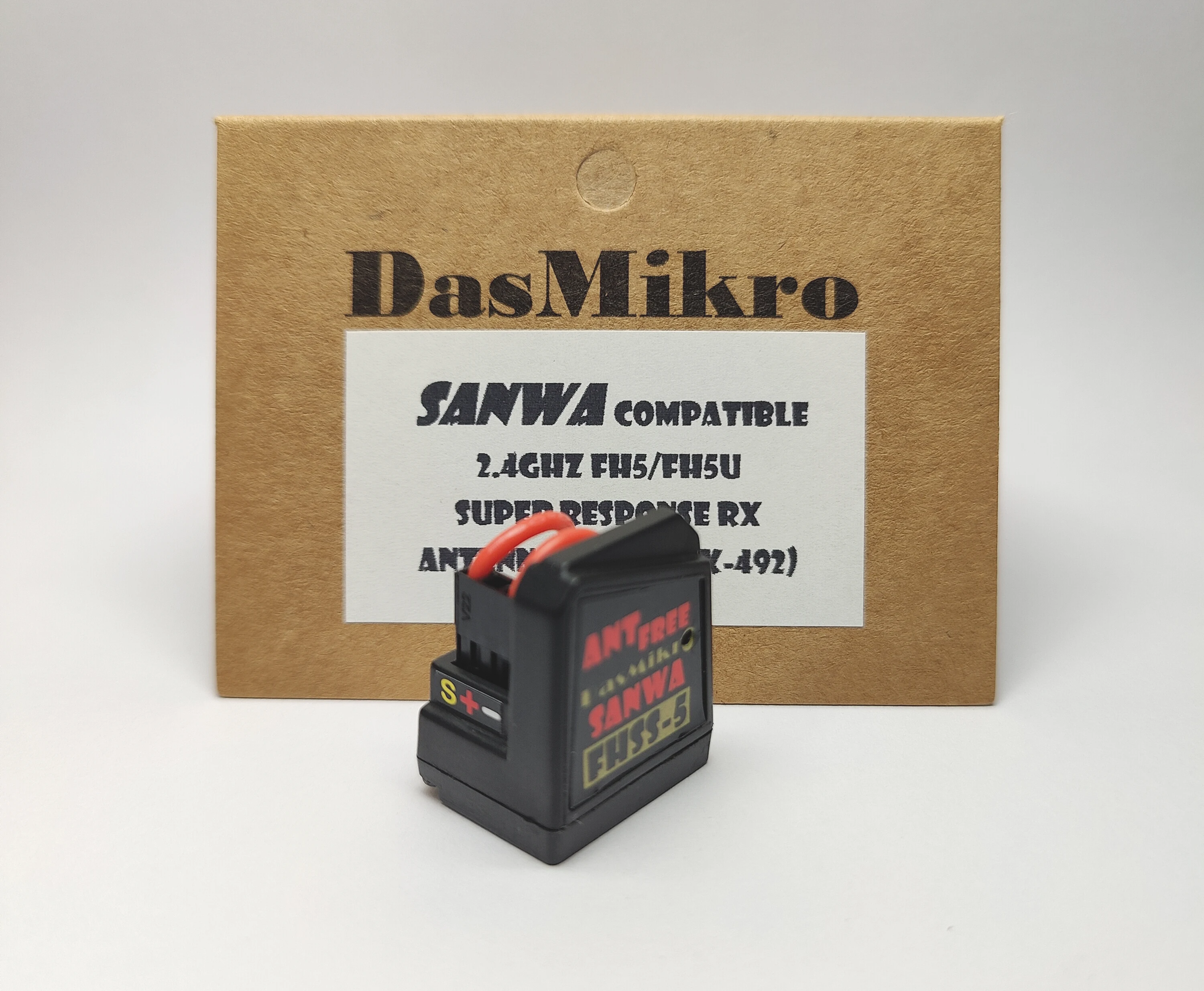 DASMIKRO DSK-492i FH5 COMPATIBLE ANTENNA-FREE RECEIVER FOR SANWA FH-5 M17 MT-5 MT-R FHSS-5