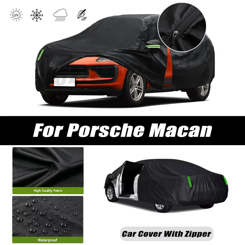 For Porsche Macan Car Covers Outdoor Waterproof Sun Rain Snow Protection UV Car Zipper Design Car Cover Accessories