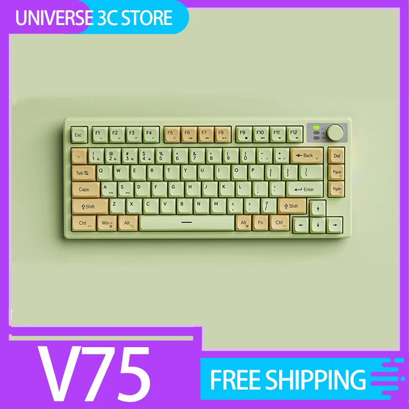 

Eweadn V75 клавиатура с ручкой, беспроводная Bluetooth, два режима, RGB, индивидуальные эргономичные игровые аксессуары для киберспорта для девочек, подарки