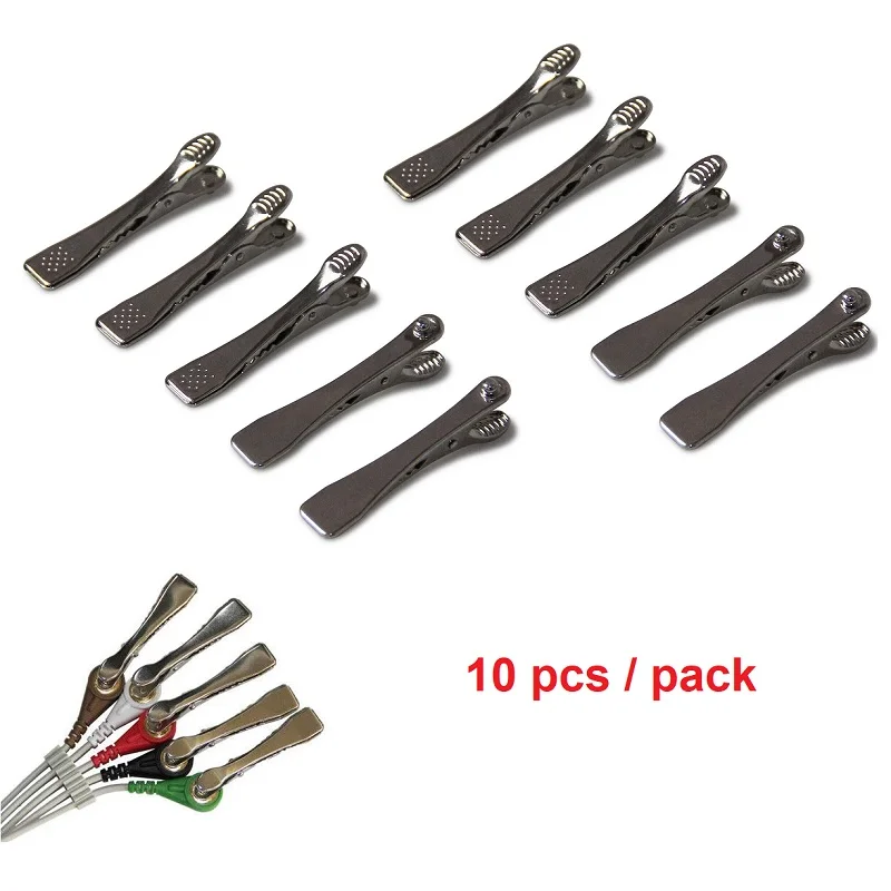 

Veterinary Vet ECG EKG Electrode Clip Clamp Universal Connection Snap, 10 Pcs