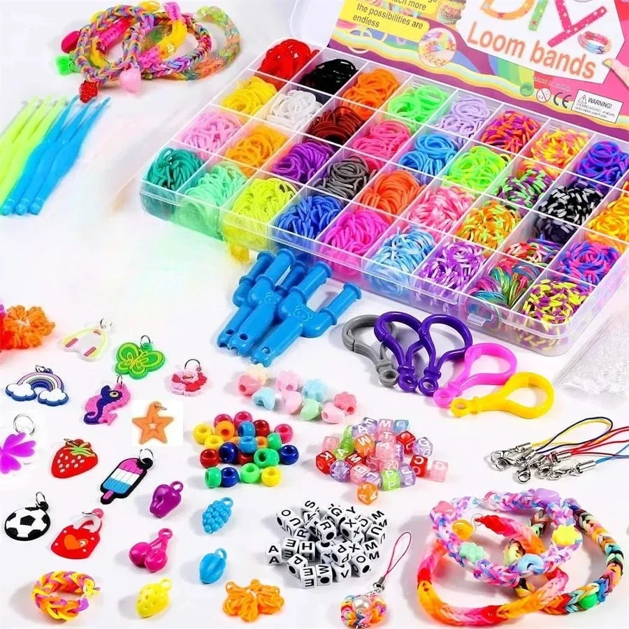 

DIY Loom Bands Kit, 2900PCS+ 36Grids 36 Colors Colorful Rubber Bands Looming Kit for DIY Refill Bracelet Making Craft Kits, Larg