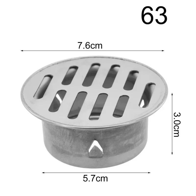 Stainless Steel Balcony Drainage Roof Round Floor Drain Cover Rain Pipe Cap Floor Drain Odor And Blockage Prevention