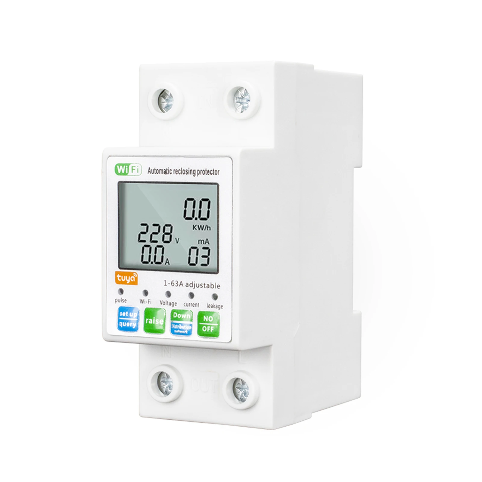 

Интеллектуальный автоматический защитный выключатель с функцией повторного включения для Wi-Fi, многофункциональный измеритель тока и напряжения с ЖК-дисплеем, переключатель питания
